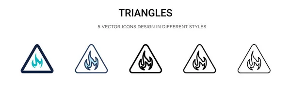 Reangles Icon Filled Thin Line Outline Stroke Style Векторная Иллюстрация — стоковый вектор
