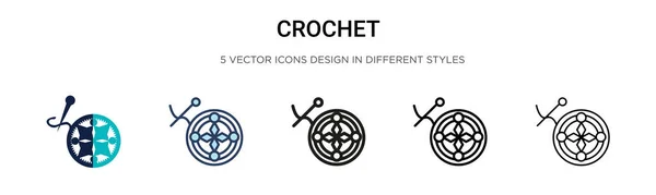 Вязание Значок Заполненной Тонкой Линии Контур Стиль Штриха Векторная Иллюстрация — стоковый вектор