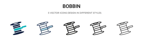 Bobbin Значок Заполненной Тонкой Линии Контур Стиль Штриха Векторная Иллюстрация — стоковый вектор