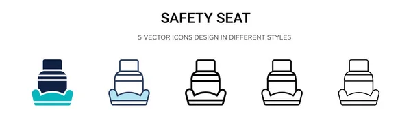 stock vector Safety seat icon in filled, thin line, outline and stroke style. Vector illustration of two colored and black safety seat vector icons designs can be used for mobile, ui, web