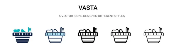 Icono Pasta Línea Llena Delgada Contorno Estilo Trazo Ilustración Vectorial — Archivo Imágenes Vectoriales