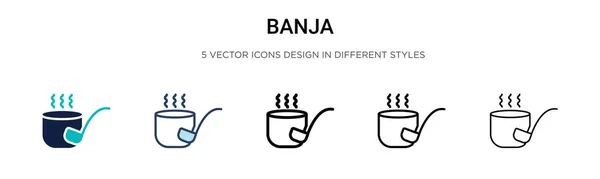 Icono Banja Línea Llena Delgada Contorno Estilo Trazo Ilustración Vectorial — Archivo Imágenes Vectoriales