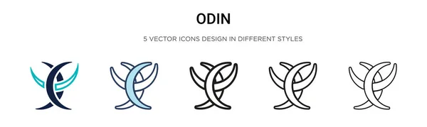 Odin Symbol Gefülltem Dünnem Strich Umriss Und Strichstil Vektor Illustration — Stockvektor