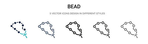 Icône Perle Dans Style Rempli Ligne Mince Contour Trait Illustration — Image vectorielle