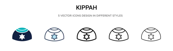 Значок Киппы Заполненной Тонкой Линии Контур Стиль Штриха Векторная Иллюстрация — стоковый вектор