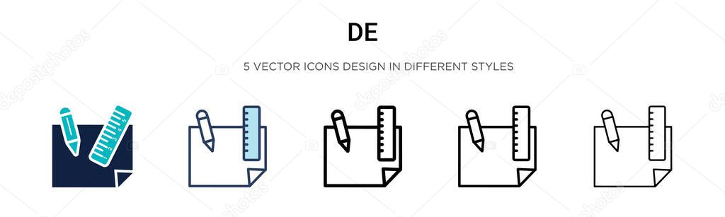 Design icon in filled, thin line, outline and stroke style. Vector illustration of two colored and black design vector icons designs can be used for mobile, ui, web