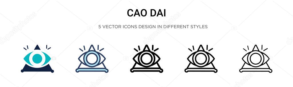 Cao dai icon in filled, thin line, outline and stroke style. Vector illustration of two colored and black cao dai vector icons designs can be used for mobile, ui, web