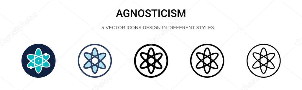 Agnosticism icon in filled, thin line, outline and stroke style. Vector illustration of two colored and black agnosticism vector icons designs can be used for mobile, ui, web