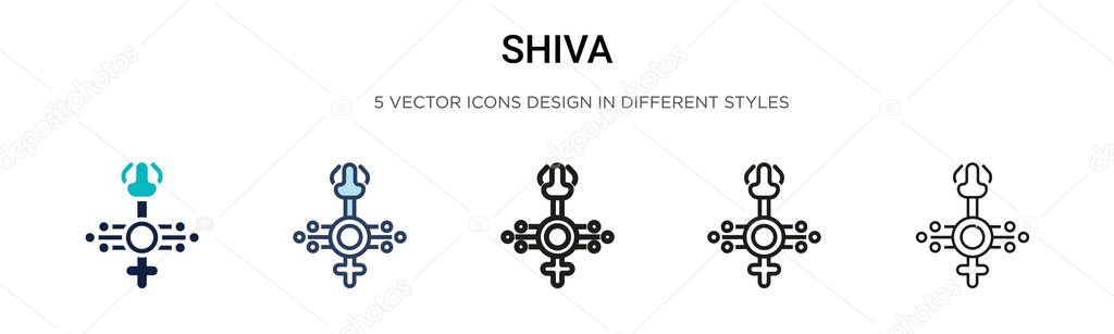 Shiva icon in filled, thin line, outline and stroke style. Vector illustration of two colored and black shiva vector icons designs can be used for mobile, ui, web