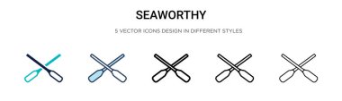 Denize dayanıklı simge, ince çizgi, özet ve vuruş stili. Mobil, ui, web için iki renkli ve siyah denize dayanıklı vektör ikonu tasarımı vektör illüstrasyonu kullanılabilir