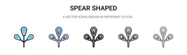 Mızrak şekilli ikon, ince çizgi, dış hat ve vuruş stili. Mobil, ui, web için iki renkli ve siyah mızrak şekilli vektör ikonu tasarımı vektör illüstrasyonu kullanılabilir