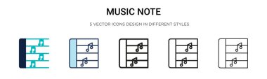 Müzik notası simgesi dolu, ince çizgi, özet ve vuruş stili. Mobil, ui, web için iki renkli ve siyah nota vektör ikonu tasarımı vektör illüstrasyonu kullanılabilir