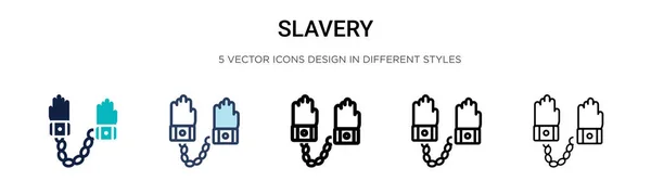 Slavery Icon Filled Thin Line Outline Stroke Style Vector Illustration — Stock Vector