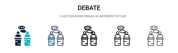 Debate Icon Filled Thin Line Outline Stroke Style Vector Illustration — Stock Vector