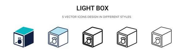 Light Box Icon Filled Thin Line Outline Stroke Style Vector — Stock Vector