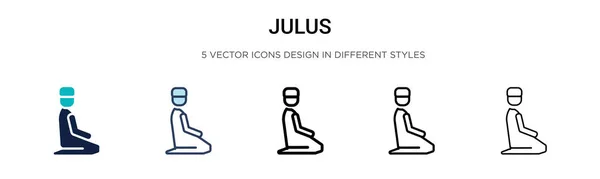 Иконка Julus Заполненная Тонкая Линия Контур Стиль Штриха Векторная Иллюстрация — стоковый вектор