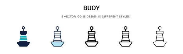 Ref Buoy Icon Filled Thin Line Outline Stroke Style Векторная — стоковый вектор