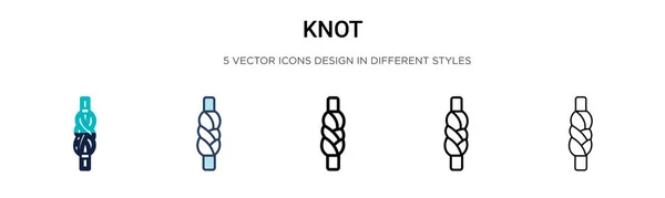 Icône Noeud Dans Style Rempli Ligne Mince Contour Trait Illustration — Image vectorielle