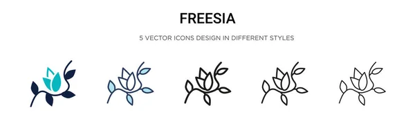Ref Freesia Иконка Заполненной Тонкой Линии Контур Стиль Штриха Векторная — стоковый вектор