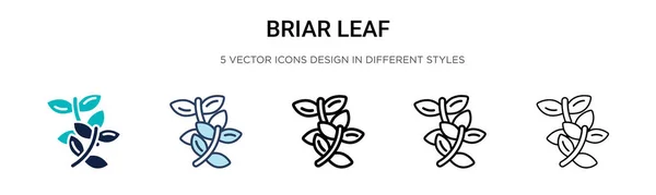 Briar Leaf Icon Filled Thin Line Outline Stroke Style Векторная — стоковый вектор