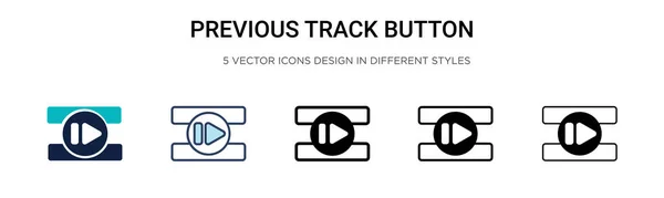 Poprzednia Ikona Przycisku Utworu Wypełnionym Cienkiej Linii Zarys Styl Skoku — Wektor stockowy