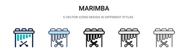 Иконка Marimba Заполненная Тонкая Линия Контур Стиль Штриха Векторная Иллюстрация — стоковый вектор