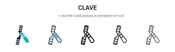 Clave Icon Filled Thin Line Outline Stroke Style Vector Illustration — Stock Vector