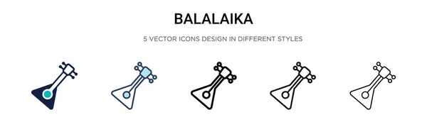 Иконка Балалайка Заполненная Тонкая Линия Контур Стиль Штриха Векторная Иллюстрация — стоковый вектор