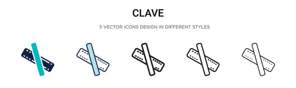 Clave Icon Filled Thin Line Outline Stroke Style Vector Illustration — Stock Vector