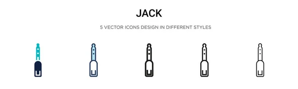 Icono Jack Línea Llena Delgada Contorno Estilo Trazo Ilustración Vectorial — Archivo Imágenes Vectoriales