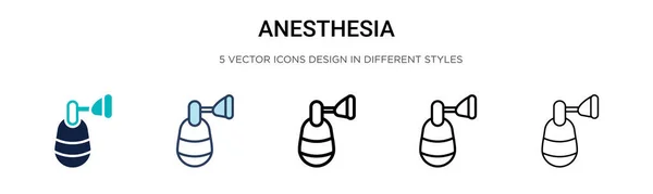 Значок Анестезии Заполненным Тонким Штрихом Контуром Мазком Векторная Иллюстрация Двух — стоковый вектор