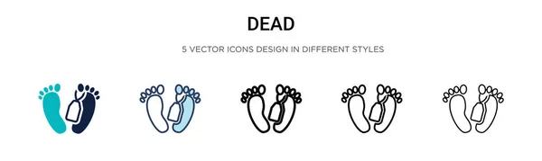 Мертва Піктограма Заповнена Тонка Лінія Контур Стиль Штрихування Векторні Ілюстрації — стоковий вектор