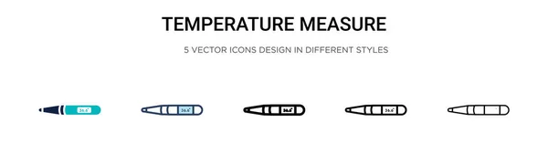 Icono Medición Temperatura Línea Llena Delgada Contorno Estilo Trazo Ilustración — Archivo Imágenes Vectoriales