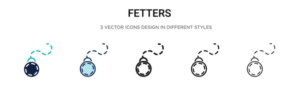 Fetters Icon Filled Thin Line Outline Stroke Style Vector Illustration — Stock Vector