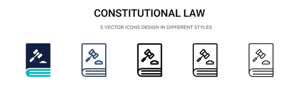 Constitutional Law Icon Filled Thin Line Outline Stroke Style Vector — Stock Vector