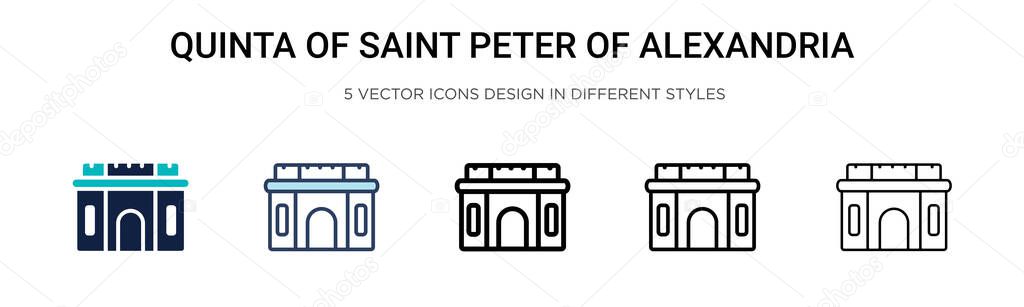 Quinta of saint peter of alexandria icon in filled, thin line, outline and stroke style. Vector illustration of two colored and black quinta of saint peter of alexandria vector icons designs can be