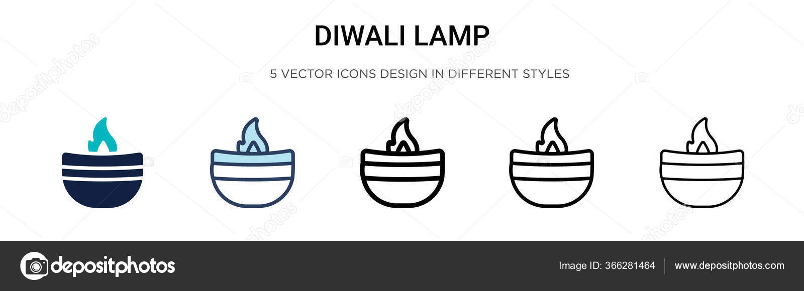 Diwali Lamp Icon Filled Thin Line Outline Stroke Style Vector Stock Vector  by ©Digital-Bazaar 366281464, image size:1600x580
