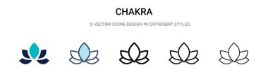 Çakra simgesi dolu, ince çizgi, özet ve vuruş stili. Mobil, ui, web için iki renkli ve siyah çakra vektör ikonu tasarımı vektör illüstrasyonu kullanılabilir