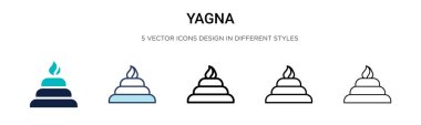 Yagna simgesi doldurulmuş, ince çizgi, özet ve vuruş stili. Mobil, ui, web için iki renkli ve siyah yagna vektör simgesinin vektör çizimi kullanılabilir