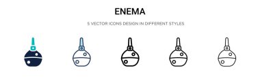 Enema simgesi dolu, ince çizgi, özet ve vuruş stili. Mobil, ui, web için iki renkli ve siyah lavman vektör ikonu tasarımı vektör illüstrasyonu kullanılabilir