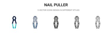Tırnak çekme ikonu dolu, ince çizgi, ana hatlar ve vuruş stili. Mobil, ui, web için iki renkli ve siyah tırnak çekme vektör ikonu tasarımı vektör illüstrasyonu kullanılabilir