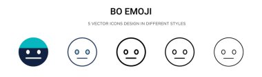 Sıkıcı emoji ikonu dolu, ince çizgi, özet ve vuruş stili. Mobil, ui, web için iki renkli ve siyah sıkılmış emoji vektör ikonu tasarımı vektör illüstrasyonu kullanılabilir