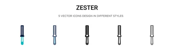 Иконка Zester Заполнена Тонкая Линия Контур Стиль Штриха Векторная Иллюстрация — стоковый вектор