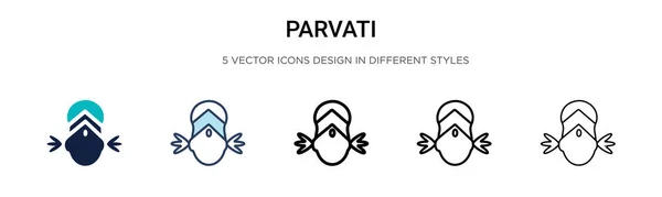 Значок Parvati Заполненной Тонкой Линии Контур Стиль Штриха Векторная Иллюстрация — стоковый вектор