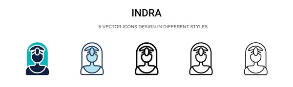 Indra Значок Заполненной Тонкой Линии Контур Стиль Штриха Векторная Иллюстрация — стоковый вектор
