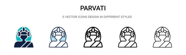 Значок Parvati Заполненной Тонкой Линии Контур Стиль Штриха Векторная Иллюстрация — стоковый вектор