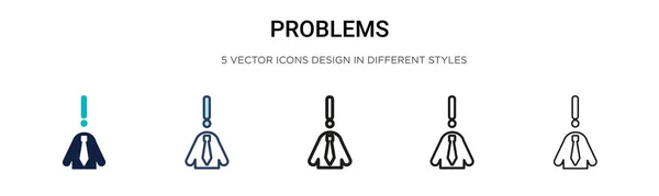 Иконка Проблем Заполненной Тонкой Строке Контуре Стиле Штриха Векторная Иллюстрация — стоковый вектор