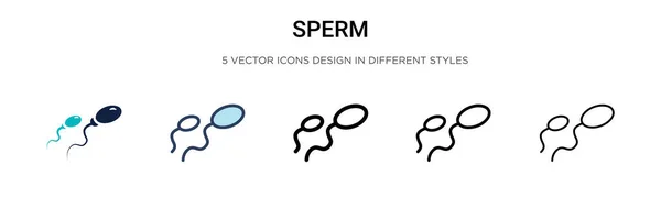 Иконка Спермы Заполненной Тонкой Линии Контур Стиль Штриха Векторная Иллюстрация — стоковый вектор