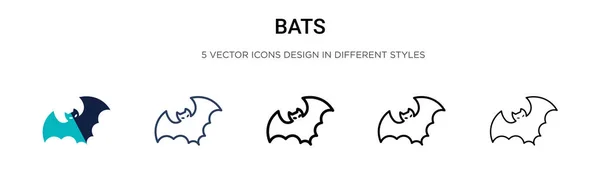 Ref Bats Icon Filled Thin Line Outline Stroke Style Векторная — стоковый вектор