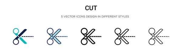 Cut Icon Filled Thin Line Outline Stroke Style Vector Illustration — Stock Vector